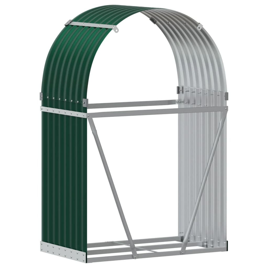 vidaXL Kaminholzunterstand Grün 80x45x120 cm Verzinkter Stahl