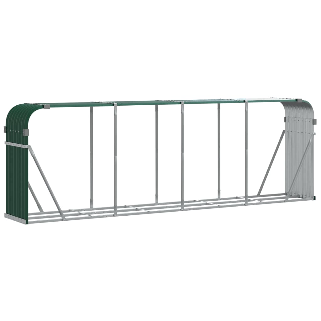 vidaXL Holzkorb Grün 300 x 45 x 100 cm Verzinkter Stahl