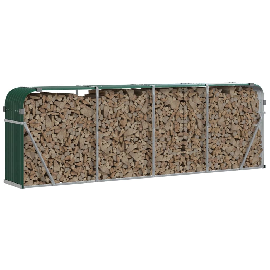 vidaXL Holzkorb Grün 300 x 45 x 100 cm Verzinkter Stahl