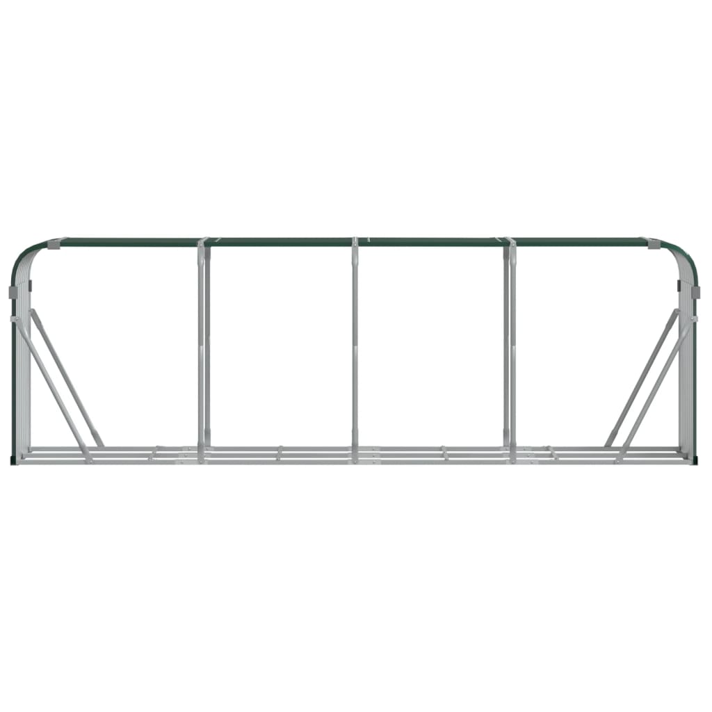 vidaXL Holzkorb Grün 300 x 45 x 100 cm Verzinkter Stahl
