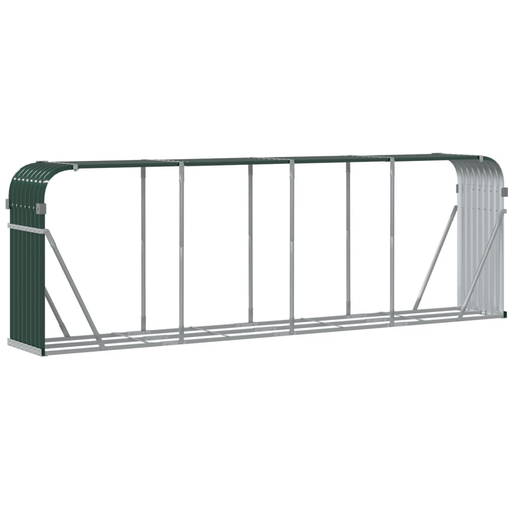 vidaXL Holzkorb Grün 300 x 45 x 100 cm Verzinkter Stahl