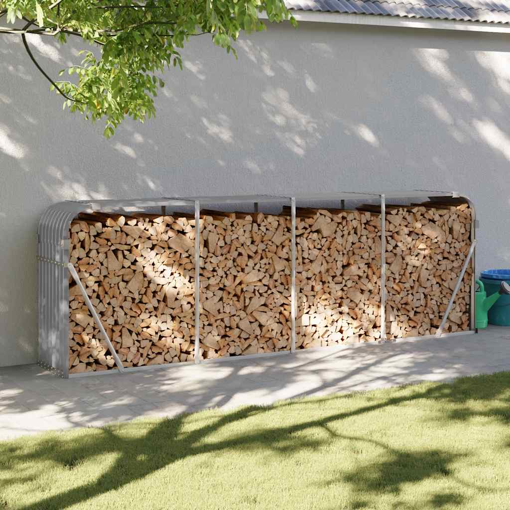 vidaXL Holzkorb Grün 300 x 45 x 100 cm Verzinkter Stahl