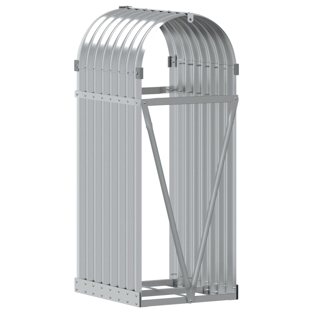 vidaXL Kaminholzunterstand Silbern 40x45x100 cm Verzinkter Stahl