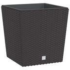 vidaXL Pflanzkübel mit herausnehmbaren Einsatz Braun 21/32 L PP-Rattan