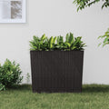 vidaXL Pflanzkübel mit herausnehmbaren Einsatz Braun 12/44 L PP-Rattan