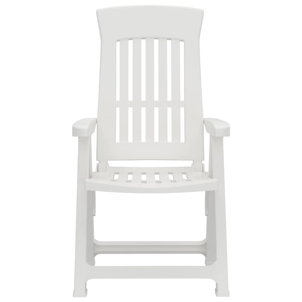 vidaXL Gartenstühle 2 Stk. Verstellbar Weiß PP