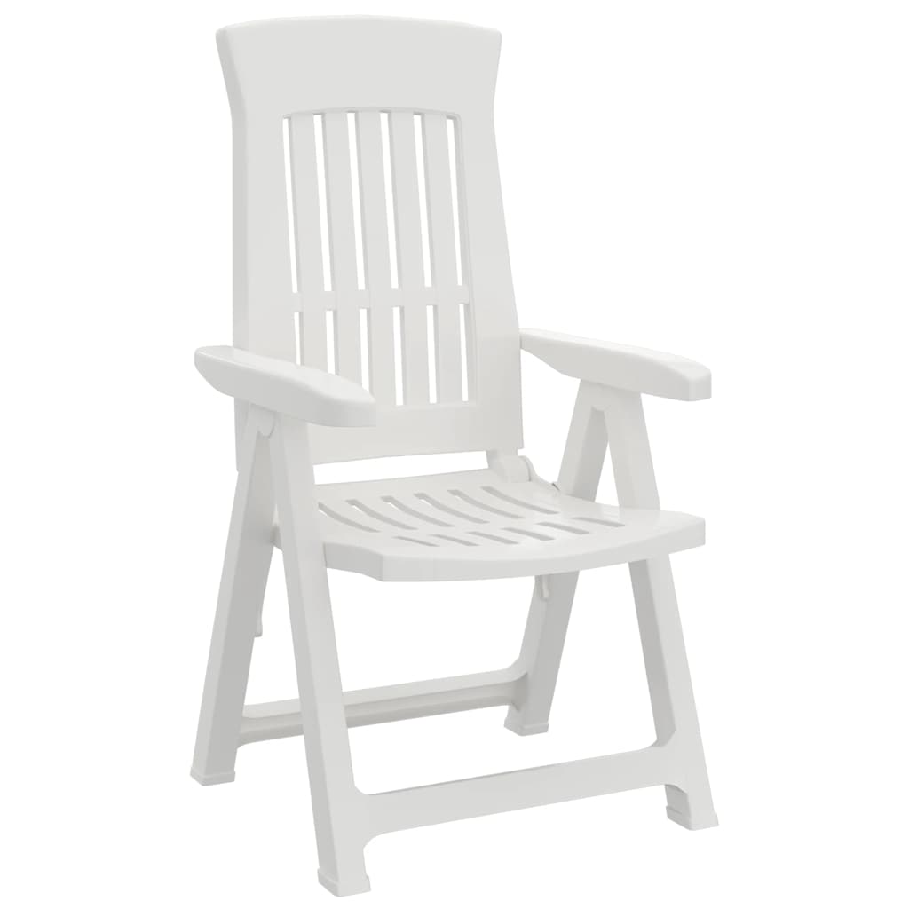 vidaXL Gartenstühle 2 Stk. Verstellbar Weiß PP