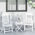 vidaXL Gartenstühle 2 Stk. Verstellbar Weiß PP
