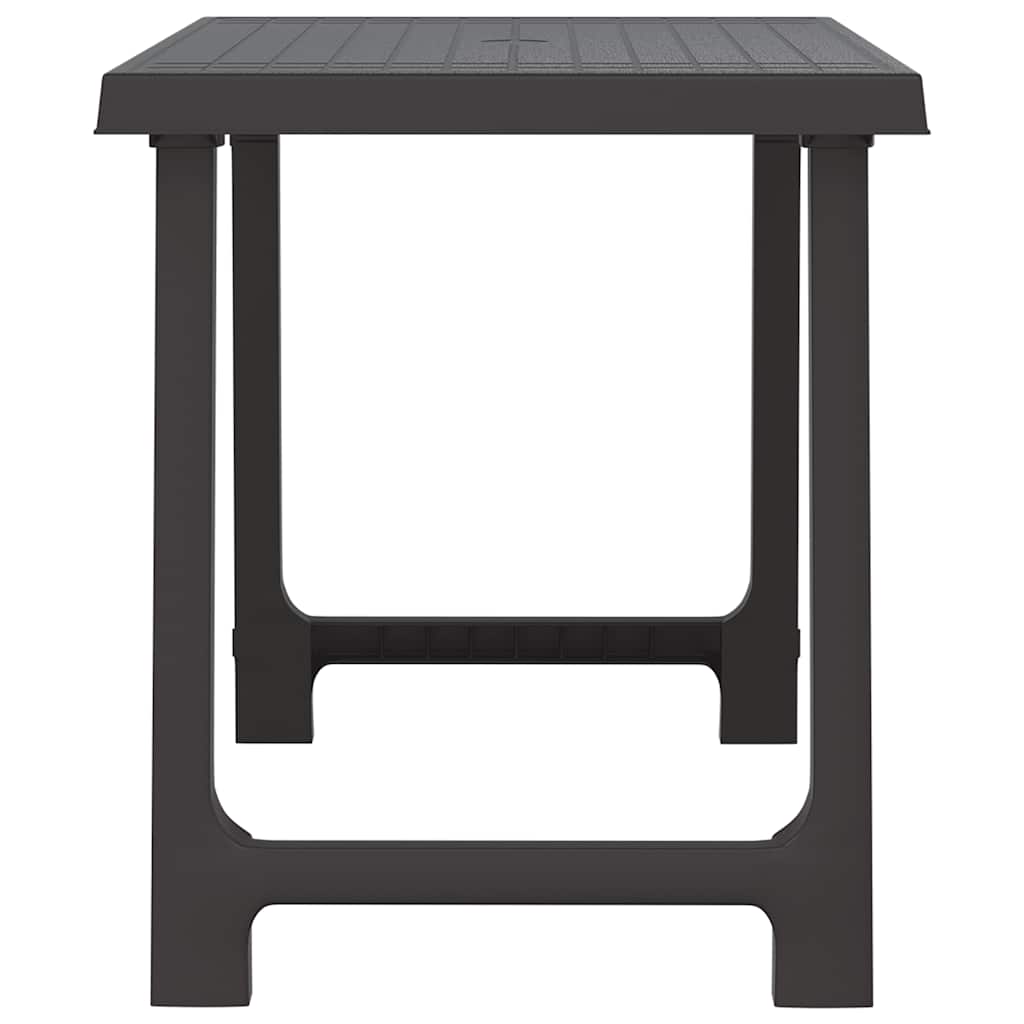 vidaXL Campingtisch Anthrazit 79x56x64 cm PP Holzoptik
