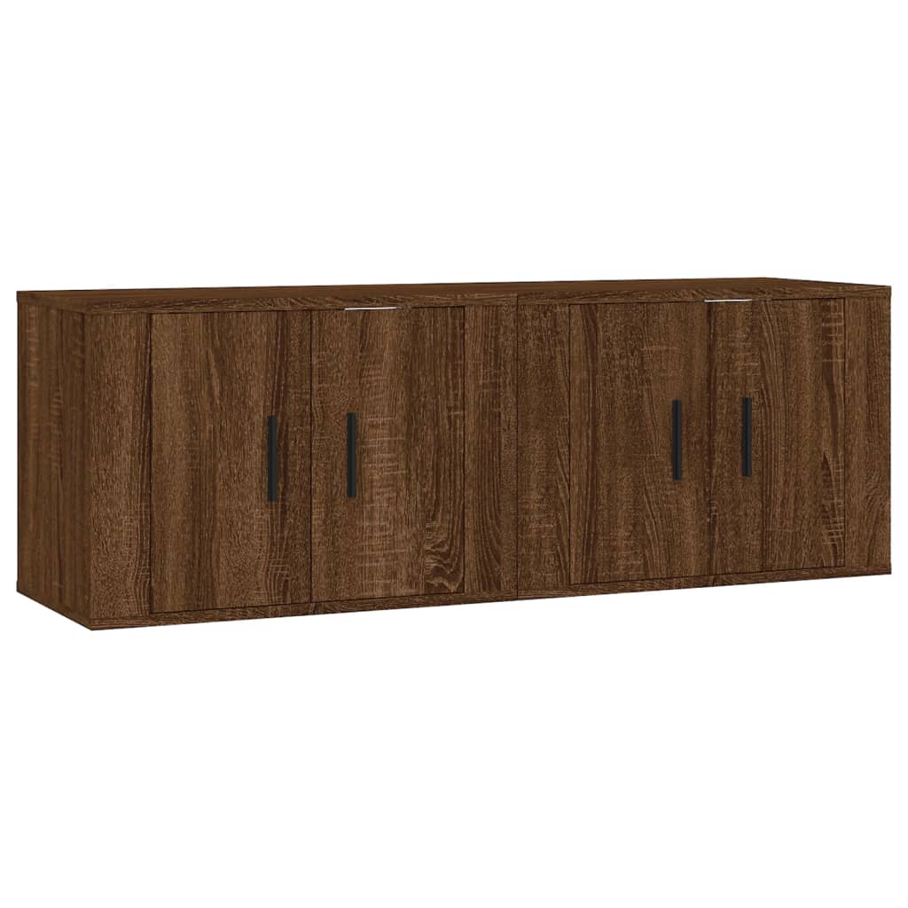 vidaXL TV-Wandschränke 2 Stk. Braun Eichen-Optik 57x34,5x40 cm