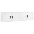 vidaXL TV-Wandschränke 2 Stk. Hochglanz-Weiß 80x34,5x40 cm