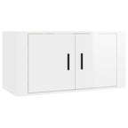 vidaXL TV-Wandschränke 2 Stk. Hochglanz-Weiß 80x34,5x40 cm