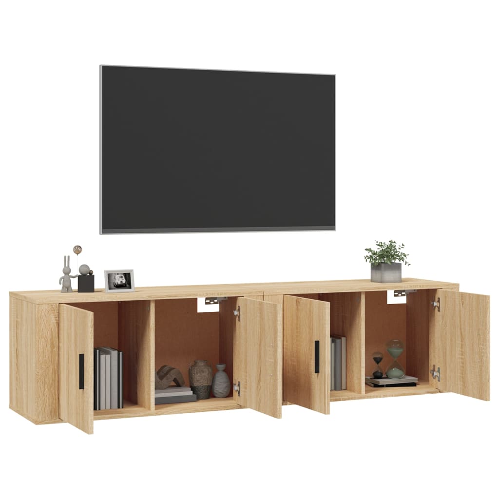 vidaXL TV-Wandschränke 2 Stk. Sonoma-Eiche 80x34,5x40 cm