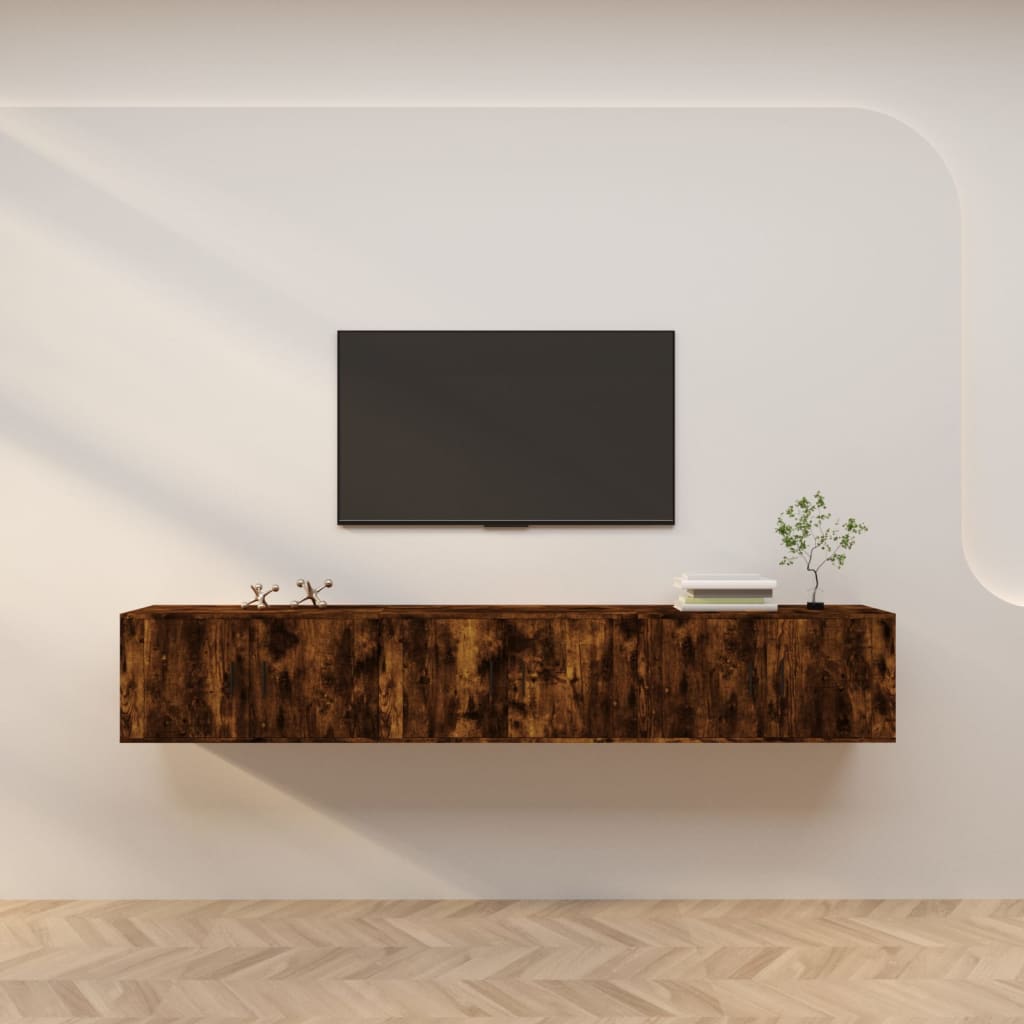 vidaXL TV-Wandschränke 3 Stk. Räuchereiche 80x34,5x40 cm