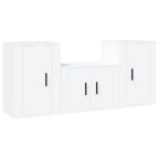 vidaXL 3-tlg. TV-Schrank-Set Weiß Holzwerkstoff
