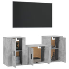 vidaXL 3-tlg. TV-Schrank-Set Betongrau Holzwerkstoff