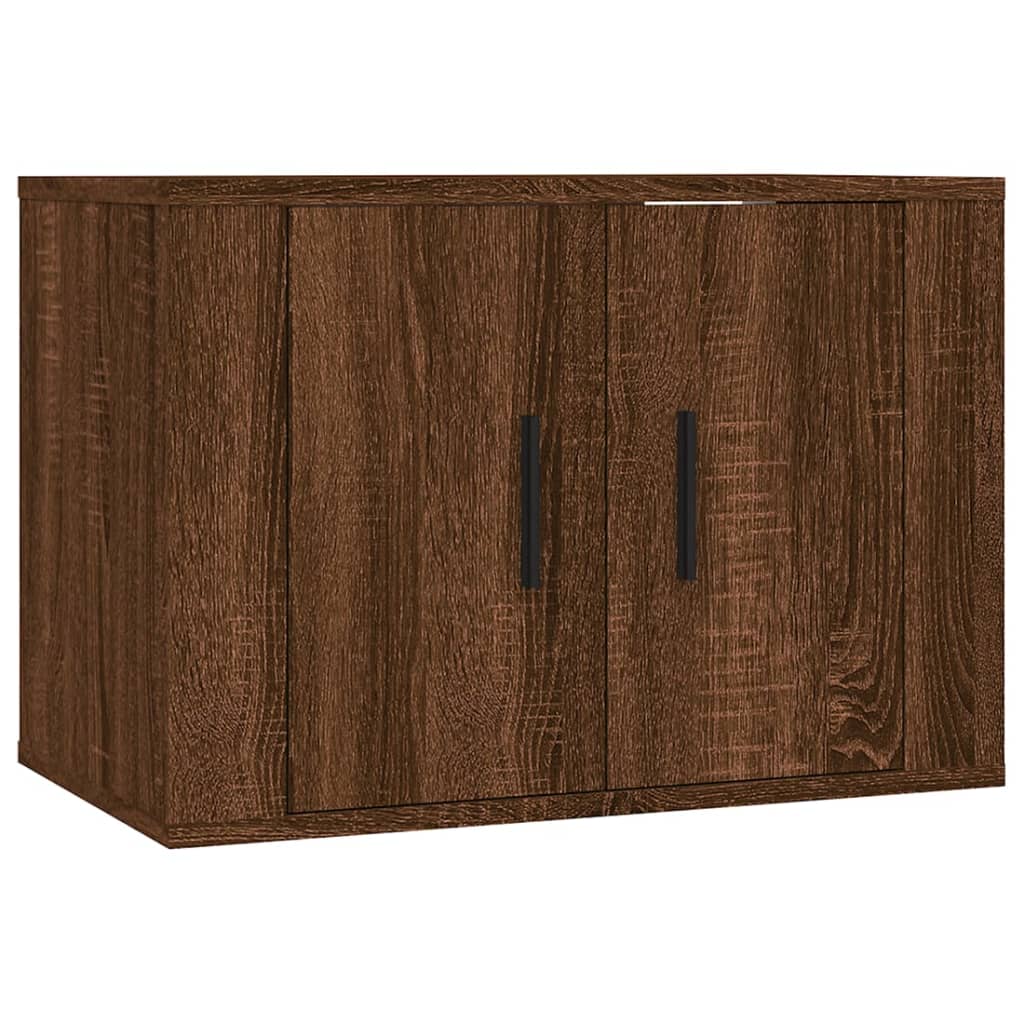 vidaXL 3-tlg. TV-Schrank-Set Braun Eichen-Optik Holzwerkstoff