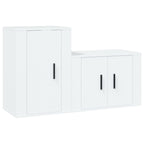 vidaXL 2-tlg. TV-Schrank-Set Weiß Holzwerkstoff