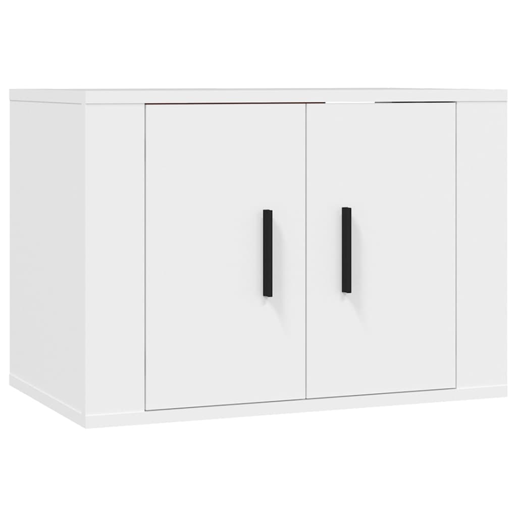 vidaXL 2-tlg. TV-Schrank-Set Weiß Holzwerkstoff