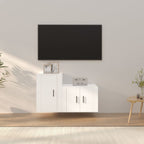 vidaXL 2-tlg. TV-Schrank-Set Weiß Holzwerkstoff