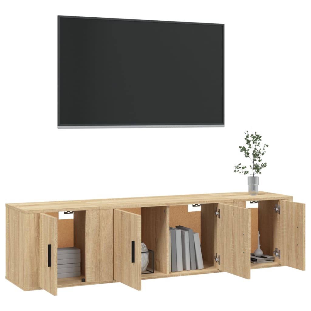 vidaXL 3-tlg. TV-Schrank-Set Sonoma-Eiche Holzwerkstoff