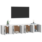 vidaXL 4-tlg. TV-Schrank-Set Weiß Holzwerkstoff