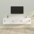 vidaXL 4-tlg. TV-Schrank-Set Weiß Holzwerkstoff