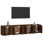 vidaXL 4-tlg. TV-Schrank-Set Braun Eichen-Optik Holzwerkstoff