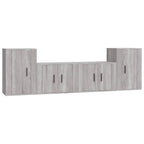 vidaXL 4-tlg. TV-Schrank-Set Grau Sonoma Holzwerkstoff