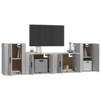 vidaXL 4-tlg. TV-Schrank-Set Grau Sonoma Holzwerkstoff