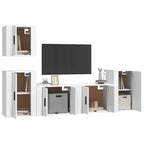 vidaXL 5-tlg. TV-Schrank-Set Weiß Holzwerkstoff