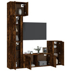 vidaXL 5-tlg. TV-Schrank-Set Räuchereiche Holzwerkstoff
