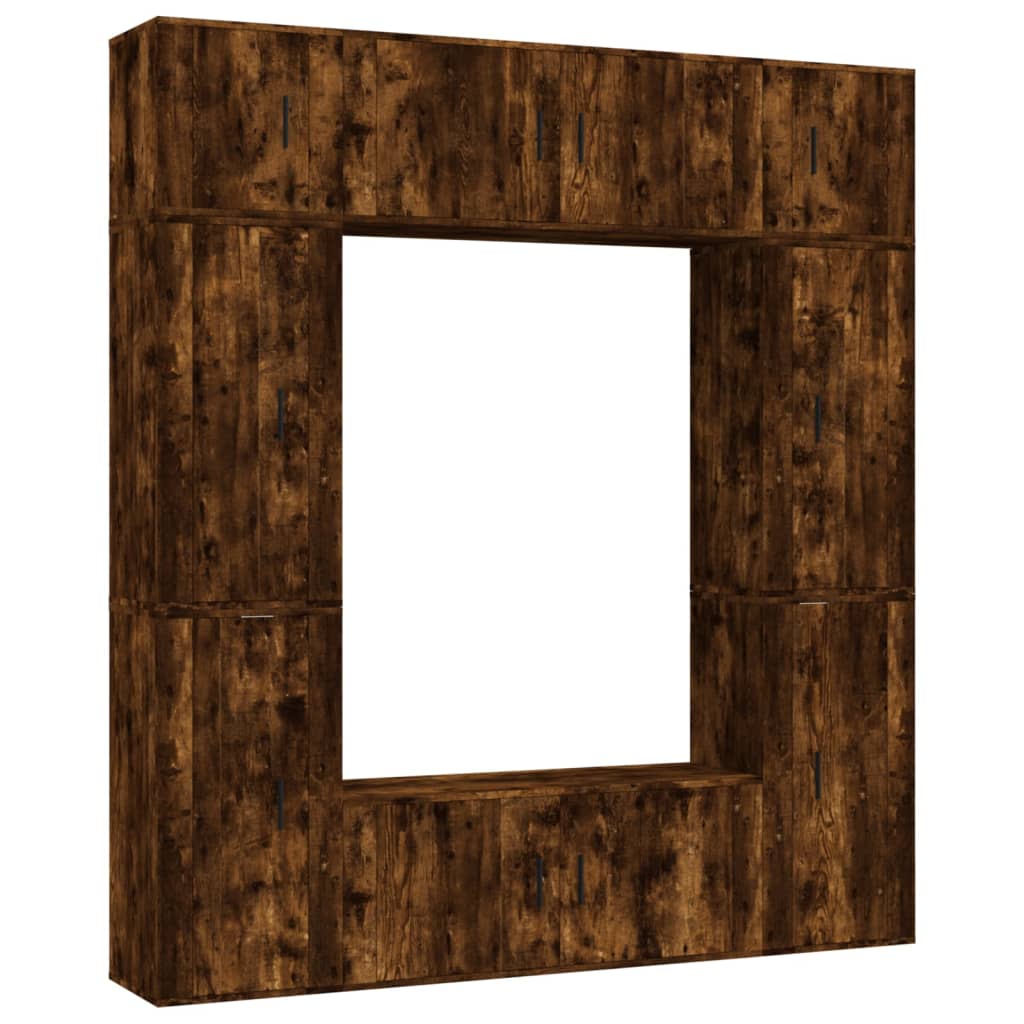 vidaXL 8-tlg. TV-Schrank-Set Räuchereiche Holzwerkstoff