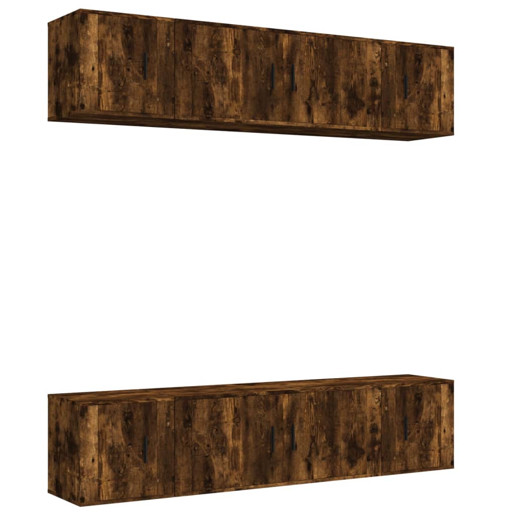 vidaXL 6-tlg. TV-Schrank-Set Räuchereiche Holzwerkstoff
