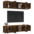 vidaXL 6-tlg. TV-Schrank-Set Räuchereiche Holzwerkstoff