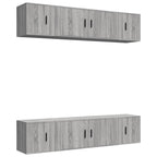vidaXL 6-tlg. TV-Schrank-Set Grau Sonoma Holzwerkstoff
