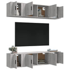 vidaXL 6-tlg. TV-Schrank-Set Grau Sonoma Holzwerkstoff