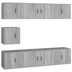 vidaXL 7-tlg. TV-Schrank-Set Grau Sonoma Holzwerkstoff