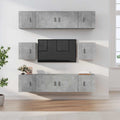vidaXL 8-tlg. TV-Schrank-Set Betongrau Holzwerkstoff
