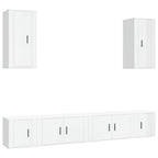 vidaXL 6-tlg. TV-Schrank-Set Hochglanz-Weiß Holzwerkstoff