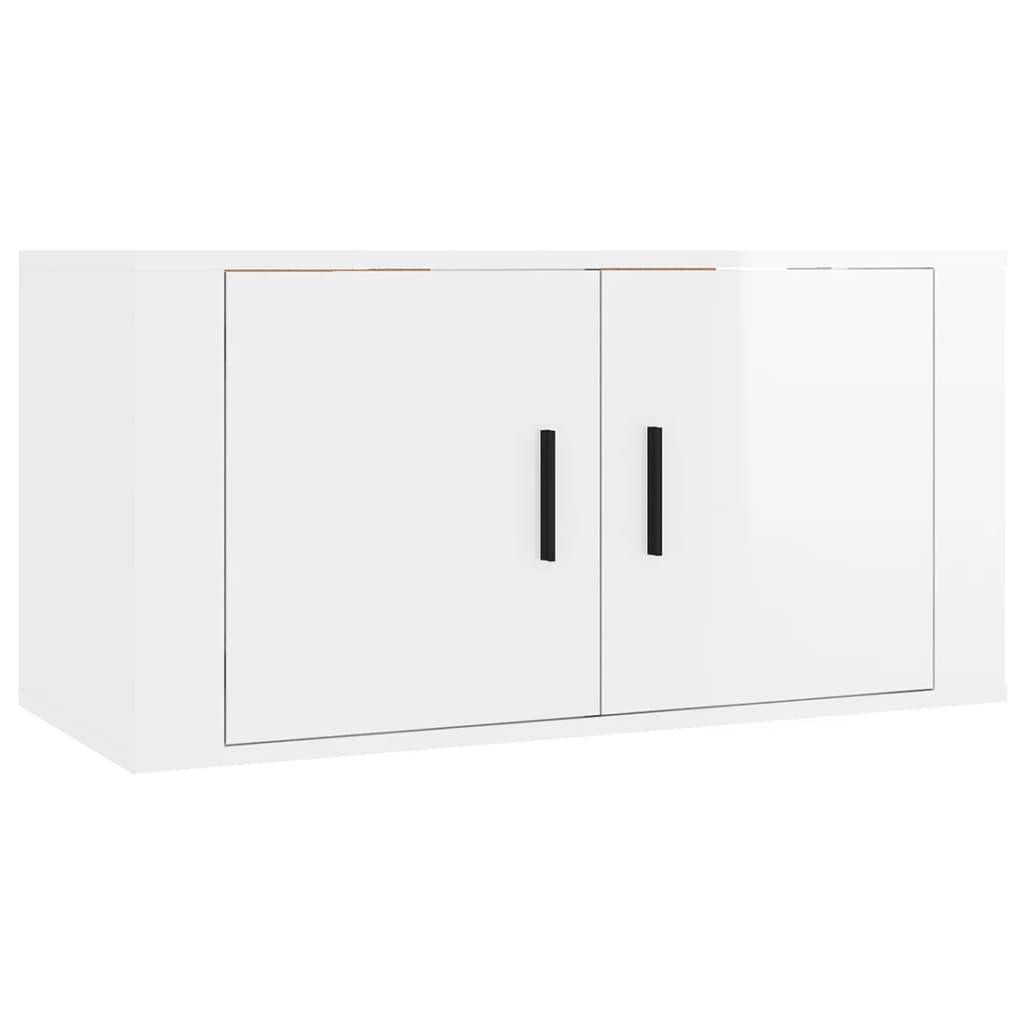 vidaXL 6-tlg. TV-Schrank-Set Hochglanz-Weiß Holzwerkstoff