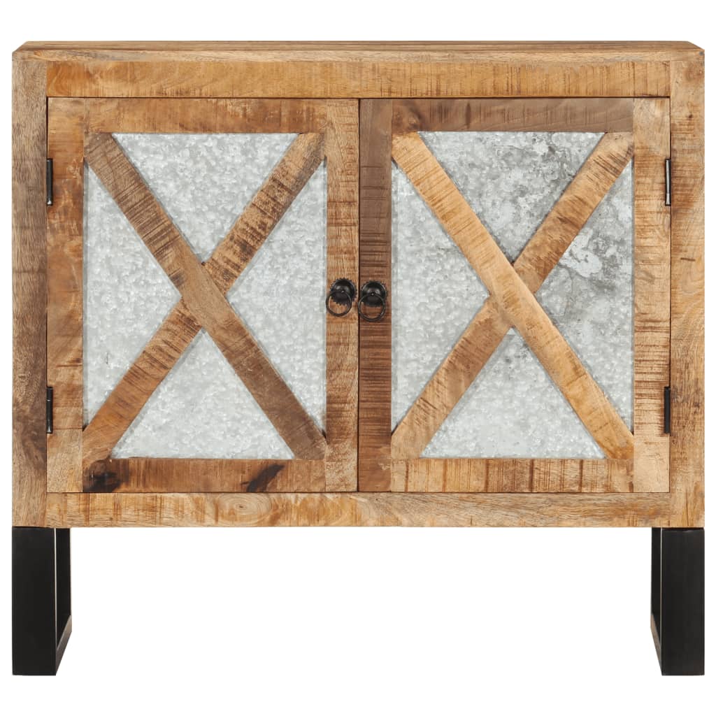 vidaXL Sideboard 80x30x71 cm Massives Raues Mangoholz und Metall