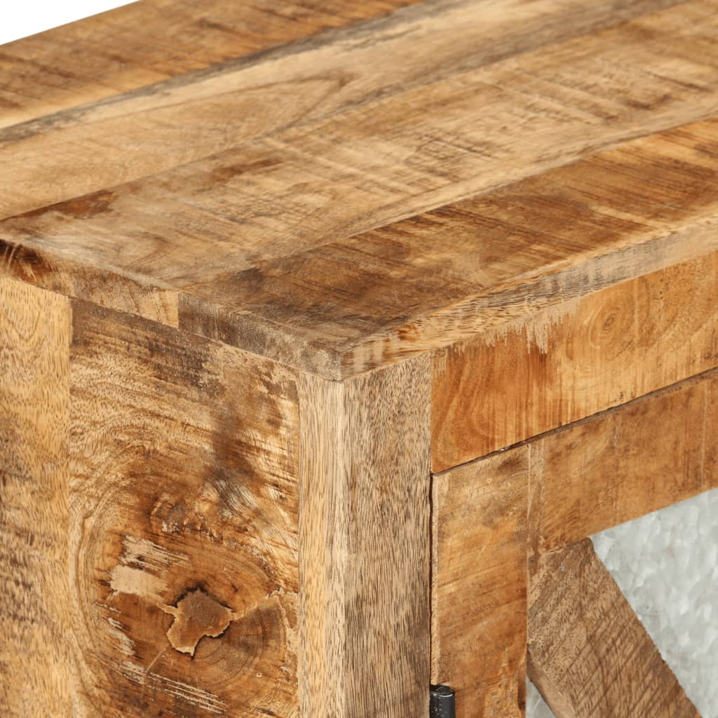 vidaXL Sideboard 80x30x71 cm Massives Raues Mangoholz und Metall