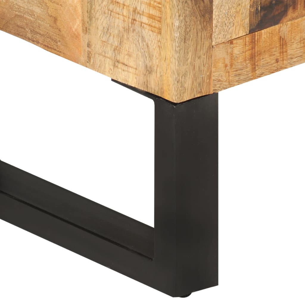 vidaXL Sideboard 80x30x71 cm Massives Raues Mangoholz und Metall