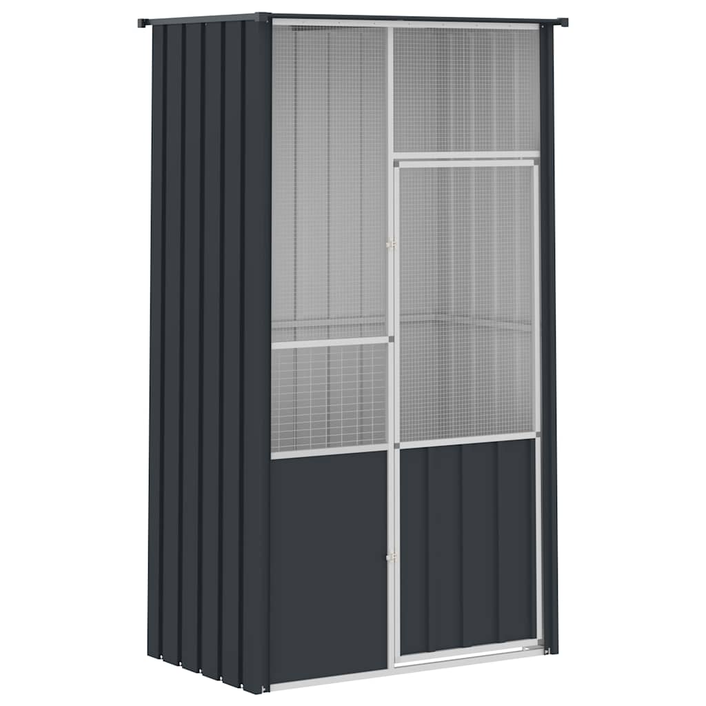 vidaXL Voliere Anthrazit 115x78x200 cm Verzinkter Stahl