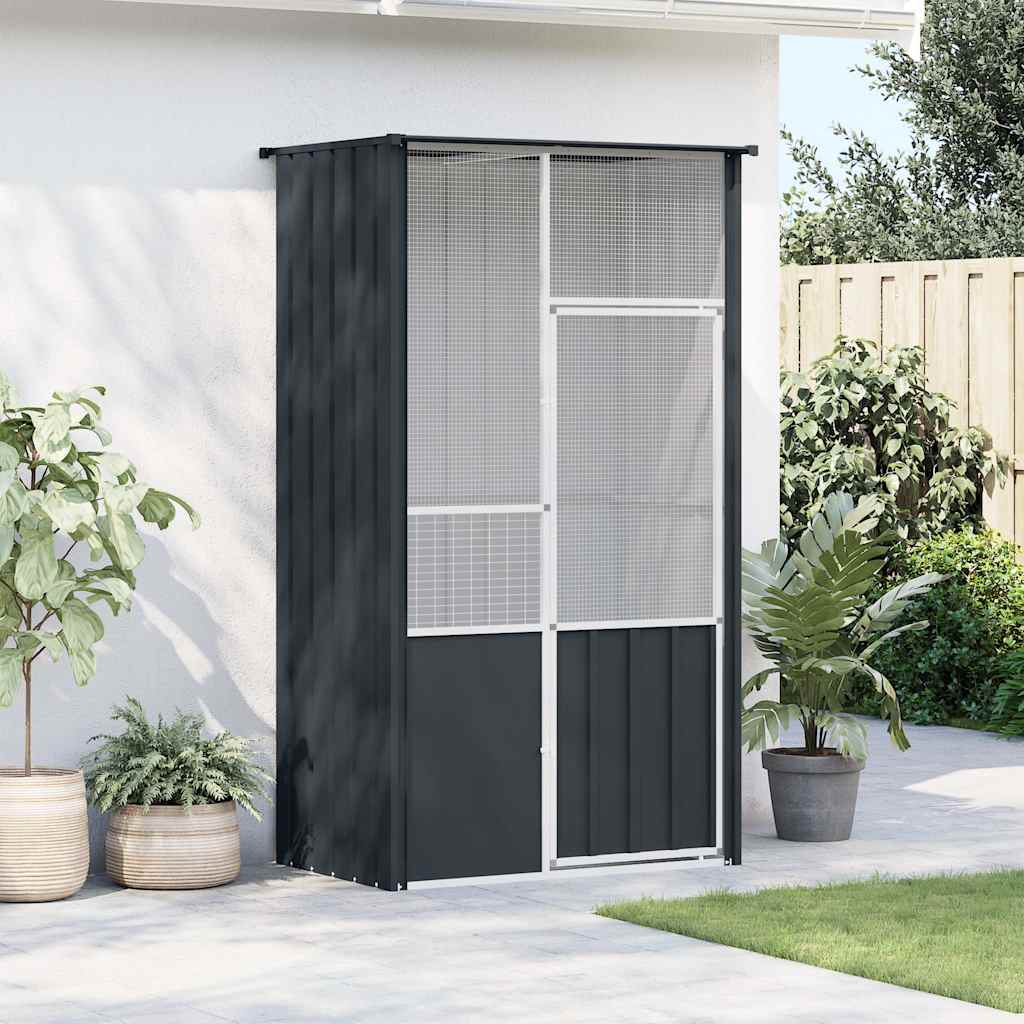 vidaXL Voliere Anthrazit 115x78x200 cm Verzinkter Stahl