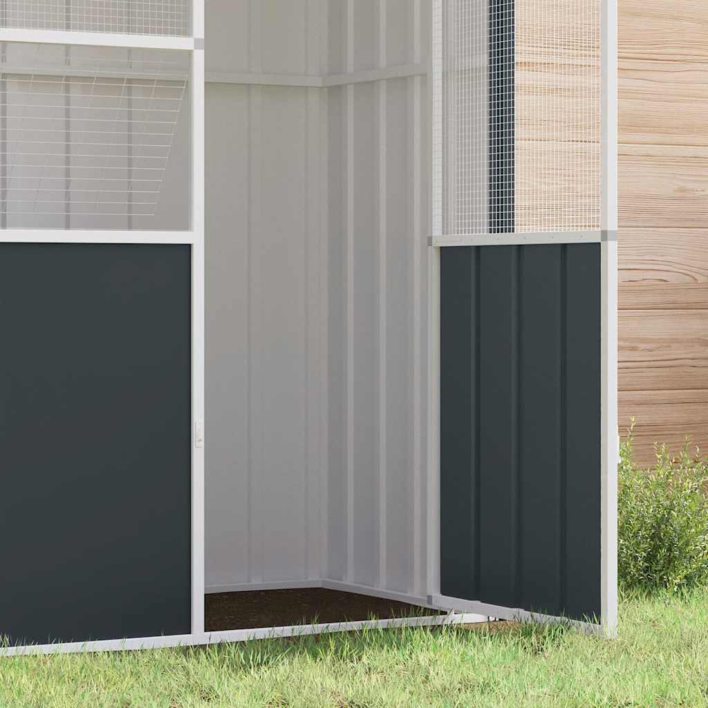 vidaXL Voliere Anthrazit 115x78x200 cm Verzinkter Stahl