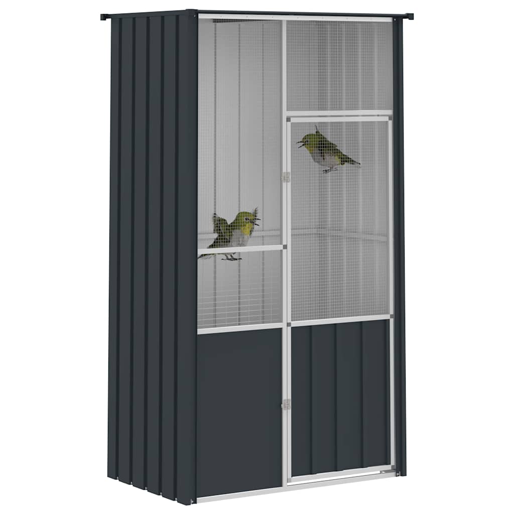 vidaXL Voliere Anthrazit 115x78x200 cm Verzinkter Stahl