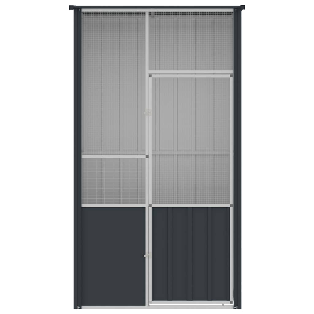 vidaXL Voliere Anthrazit 115x78x200 cm Verzinkter Stahl