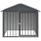 vidaXL Hundehütte mit Dach Schwarz 117x103x102 cm Verzinkter Stahl